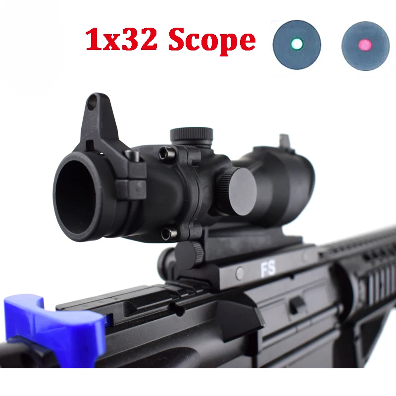 Тактический ACOG 1X32 прицел подходит для 20 мм Weaver Rail Red Green Dot прицел стрельба охотничья Оптика прицел
