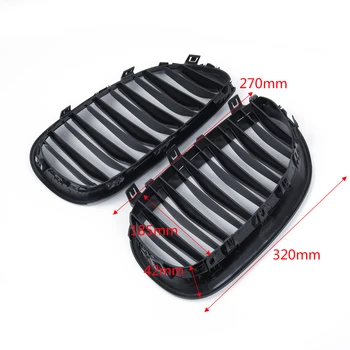 

2pcs/set Black Car Front Kidney Grill High Quality For BMW E60 E61 5SERIES 2003-2010 Auto Double Line Grille Decoration