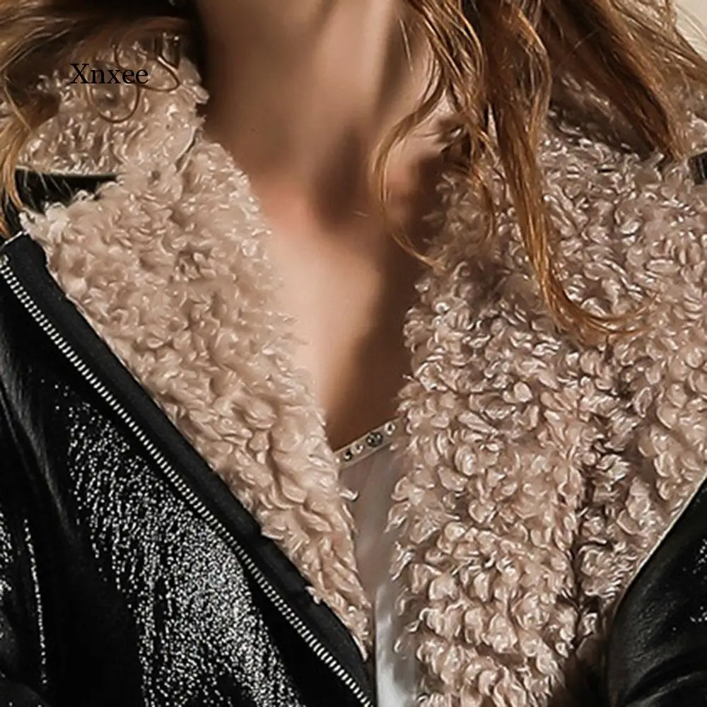 2020 Winter Women Faux Leather Jackets Thick Warm Fashion Black Lazy Locomotive Jackets PU Outwear Punk Short Coat Casual Girl