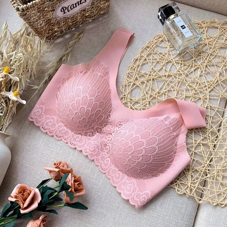 Thailand latex underwear seamless women push up sexy sports padded bra