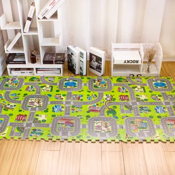 

9Pcs/lot City Traffic Road Interlocking Exercise Tiles Floor Carpet And Rug for Kids Pad Playmats Baby EVA Foam Play Puzzles Mat