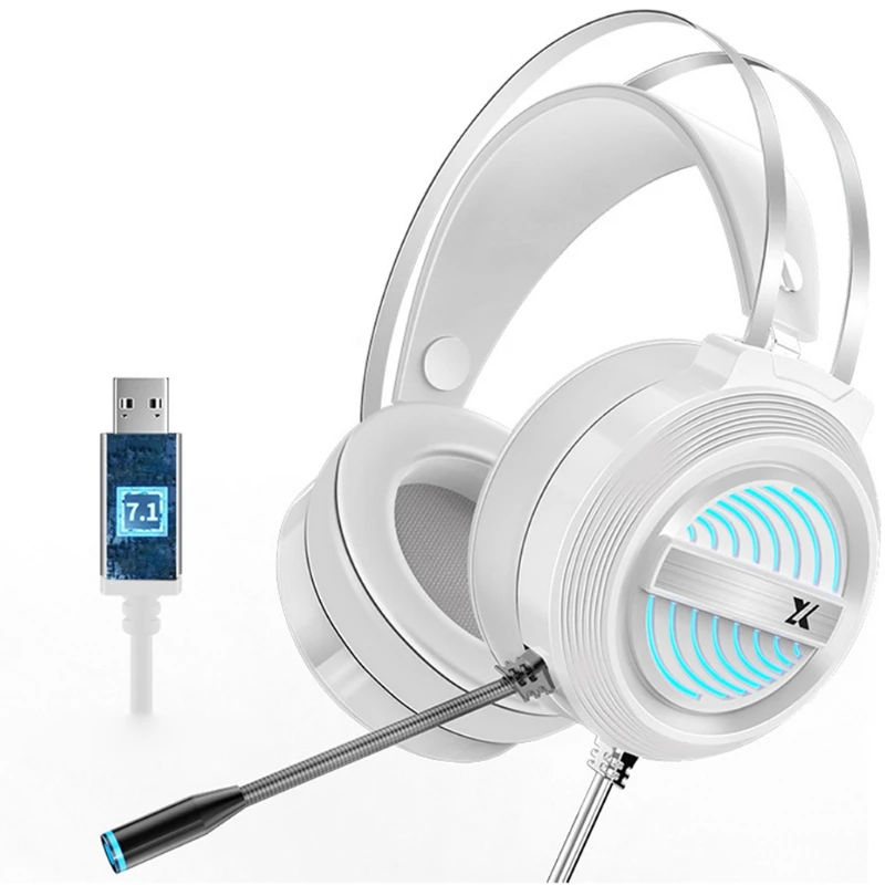 USB Gaming Headset Gamer Headphones 7 1 Surround Sound Stereo Earphone with Mic 77HA