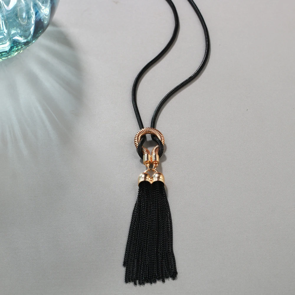 Модное Длинное Ожерелье для женщин Collier Femme винтажное ожерелье с кисточками s& Подвески массивное ювелирное изделие воротник Mujer Maxi Colar