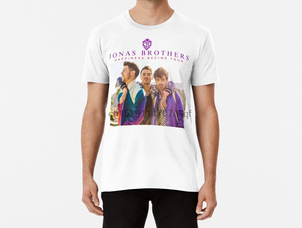 Мужская забавная футболка jonas happiness begins brothers tour 2019 2020 depan tshirs женская | одежда
