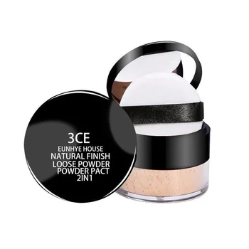 

Natural Fashion Loose powder powder pact 2 in 1 Firm Pores Oil Control Setting Powder Makeup Concealer Matte Face Smooth Makeup