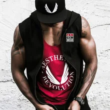 Европейский и американский мужской спортивный жилет с капюшоном, дышащий жилет без рукавов, жилет для фитнеса