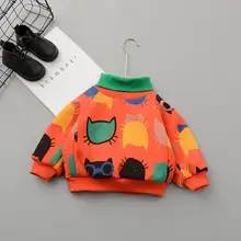 Kuulee свитер с высоким воротником и рисунком для мальчиков и девочек, бархатная Повседневная облегающая блузка с длинным рукавом