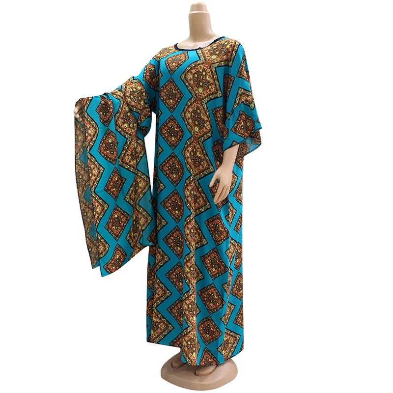 2019 г. Dashikiage красивое Африканское модное платье с круглым вырезом и коротким