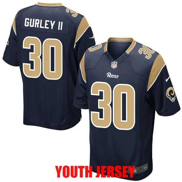 Stitiched,Los Angel Aaron Donald Todd Gurley Jared Goff Eric Tavon Austin Kurt Warner For YOUTH KIDS Jersey - Цвет: COLOR AS PHOTO SHOWN