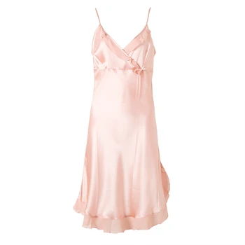 

Natural Silk Sleep Dress REAL SILK women sleepwear healthy home dress Slips Spring Summer new Sleepwear Dress