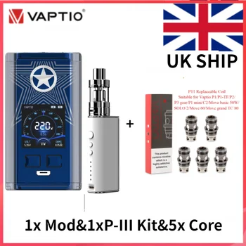 

UK SHIP! Original Vaptio Capt'n Mod Vape 220W with P2 Kit 510 P-III Tank P3 LED Display Electronic Cigarette NO 18650 P3 Core