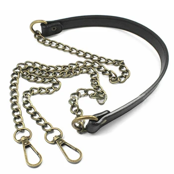 

Fashion Women Handle Shoulder Crossbody Handbag Bag Strap 120cm Adjustable Leather Metal Chain Bag Strap Replacement Accessories