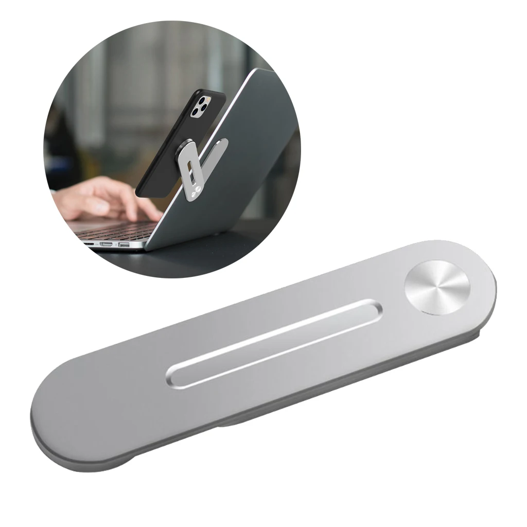Clip on Monitor Laptop Side Mount Magnetic Cellphone Phone Stand Holder Expansion Bracket Flat Slim