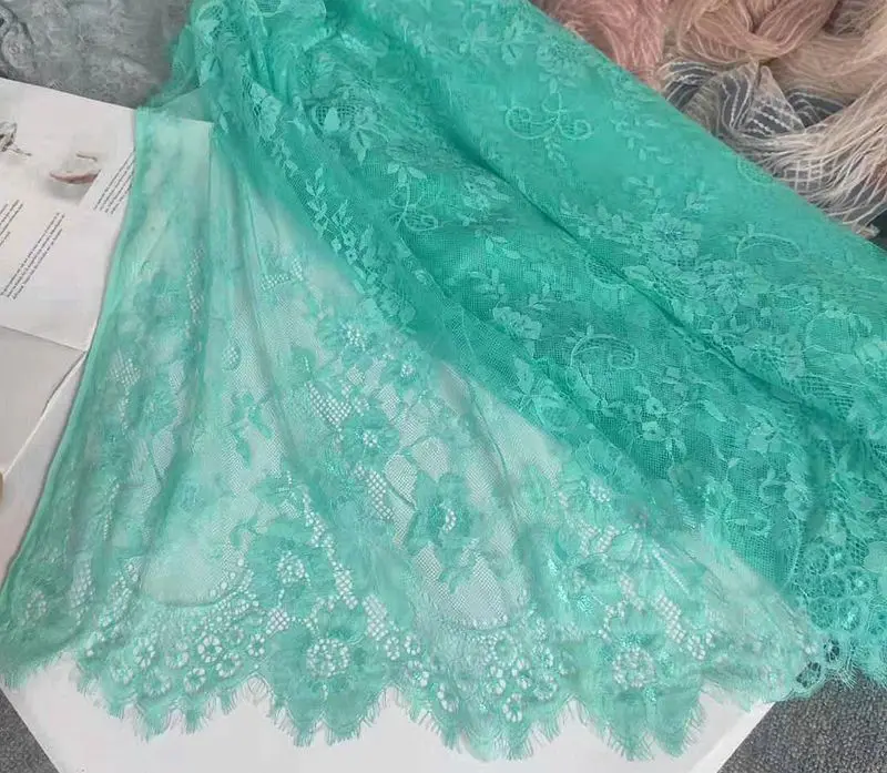 3meter Eyelash Lace Fabric DIY Decorative Soft Off Nylon Eyelash Lace Trim Wedding Dress Fabric