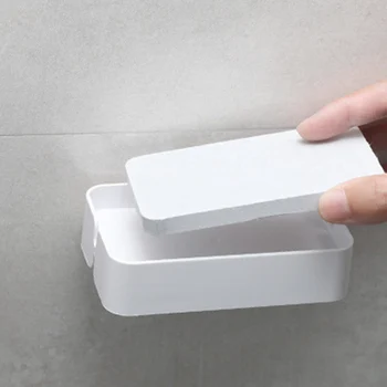 

Space-saving Sink Soap Tray Bathroom Shower Soap Waterproof Adhesive Wall Mounted Suction Soap Drain Storage Rack