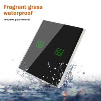 

2 Gang Zigbee Smart Light Switch Glass Touch Panel Voice Control Wireless Wall Remote Alexa Google Home