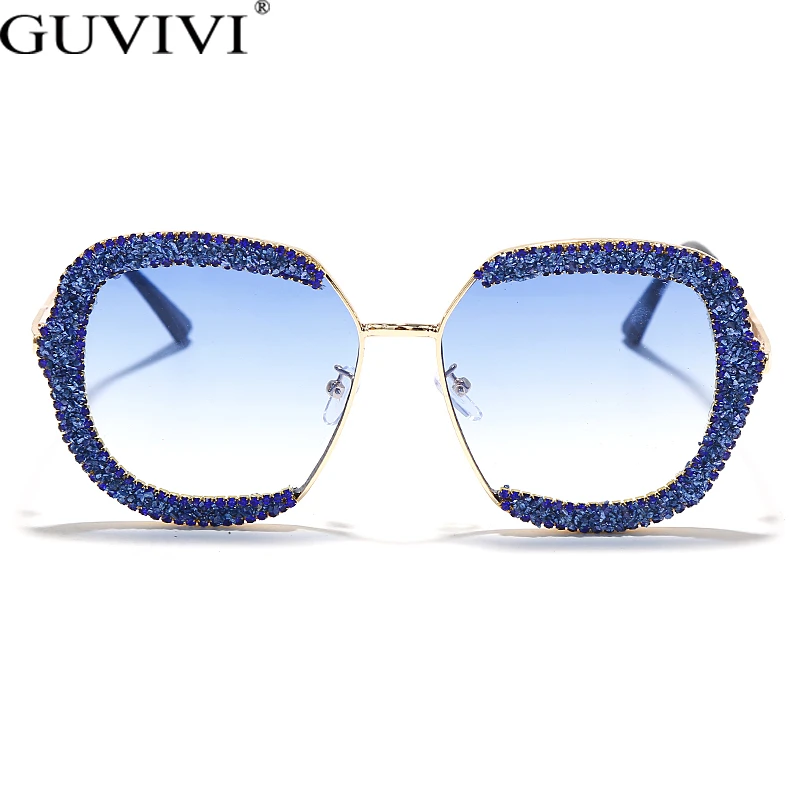 Gafas de sol cristal polígono de Color degradado, anteojos de lujo hechos a mano, brillantes, con diamantes de imitación, marco de Metal Vintage, sombras hexagonales|Gafas de sol para mujer| - AliExpress