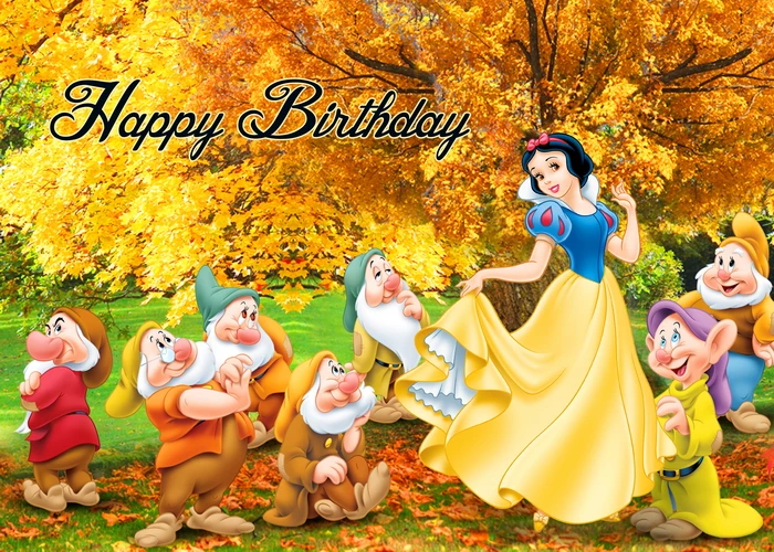 ディズニー 白雪姫の小道 子供の誕生日パーティーの背景布 ポスター 壁の装飾 パーティーギフト パーティー用自作デコレーション Aliexpress