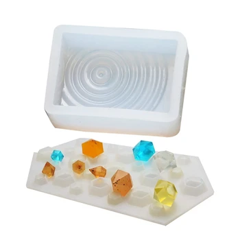 

4pcs Water Ripple Silicone Jewelry Pendant Mold & 1pcs Diamond shape DIY Mold DIY Craft Tool