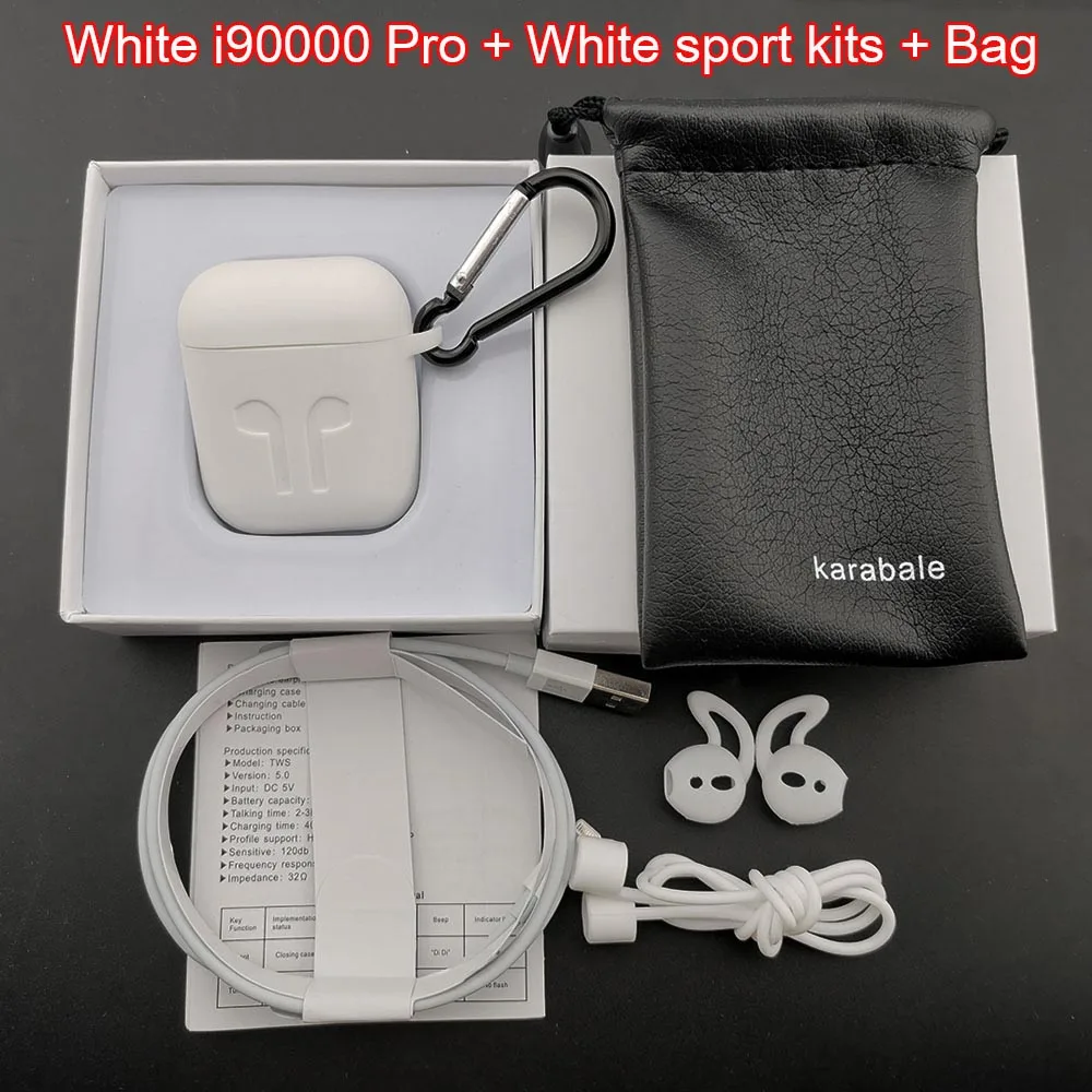 i90000pro whitesport Название местоположения i90000 Pro Tws беспроводные Bluetooth наушники регулятор громкости умный датчик супер бас PK i200 i5000 i9000 i50000 TWS - Цвет: i90000pro whitesport