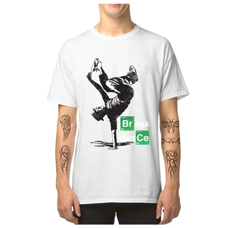 Break_dance_1640 All Cotton T-Shirt for Men Short Sleeve Tops Shirt Prevalent Summer/Autumn O Neck Tops T Shirt Casual Break_dance_1640 white