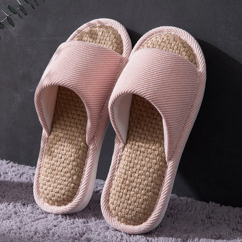 

CYSINCOS Women Slippers 2019 Autumn Simple Unisex Home Slippers Spa Portable Slippers Indoor Cotton Fabric Slippers