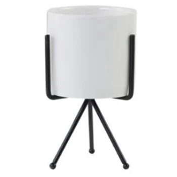 

Best Nordic Style Ceramic Flower Pot Planter Iron Frame Plant Holder Green Plant Flower Pot Desk Office Decoration Ornament