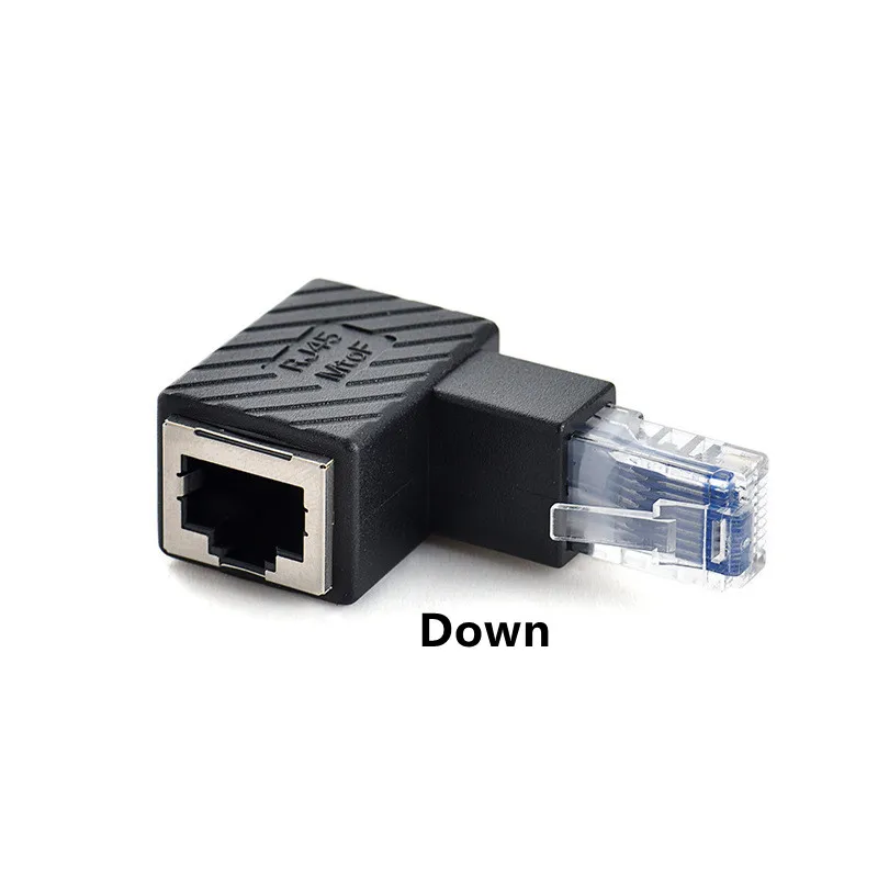 Right Angle RJ45 Male to Female Cat5/6 Ethernet LAN Extension Adapter - 90/180/270 Degree Description Image.This Product Can Be Found With The Tag Names Ethernet 90 angle adapter, Ethernet 90 degree adapter, Right angle ethernet adapter, Rj45 adapter 90 degree angle