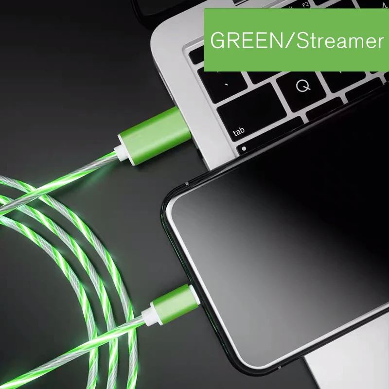 Streamer TPE Alloy Type C USB Cable For Samsung Galaxy A50 S10 S9 Type-c Fast Charging Type C Date Line for Redmi Note 7 Pro K20 - Цвет: Green