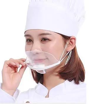 

100 pieces of transparent mask catering special cook food anti-fog hotel plastic kitchen restaurant smile