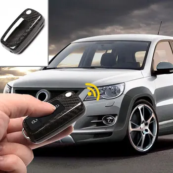

For Volkswagen Key Protective Shell Decorative Cover Real Carbon Fiber Buckle Installation Luxurious And Beautiful Car Key Cover