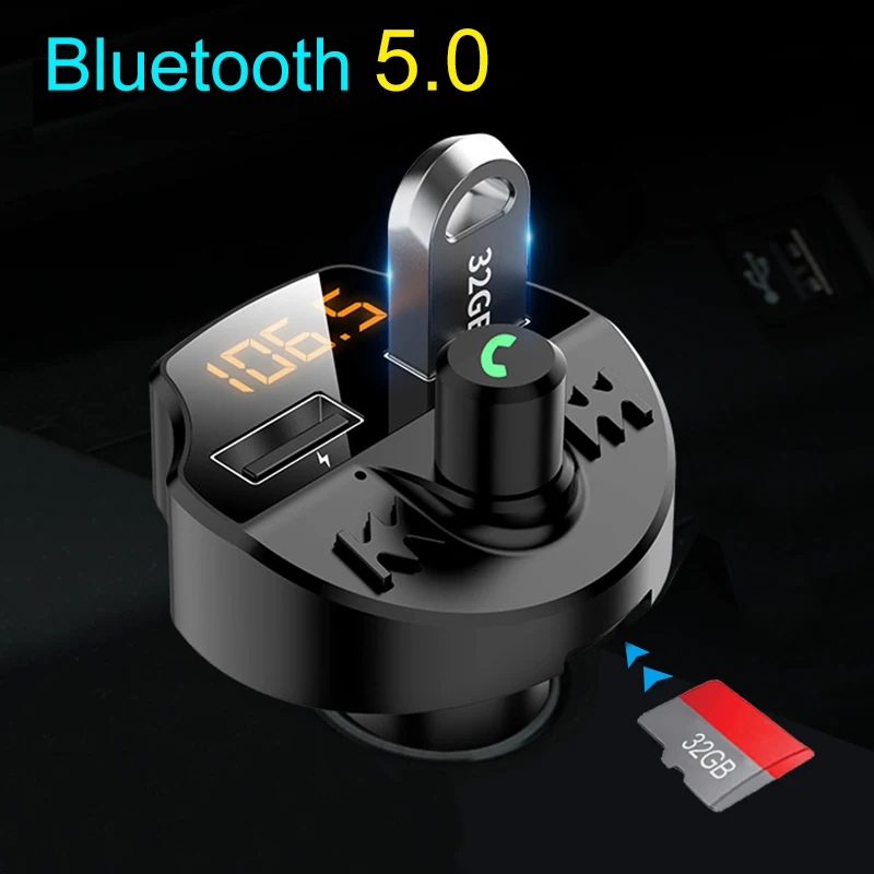 Автомобильный FM-трансмиттер JINSERTA Bluetooth 5 0 беспроводные звонки в режиме громкой