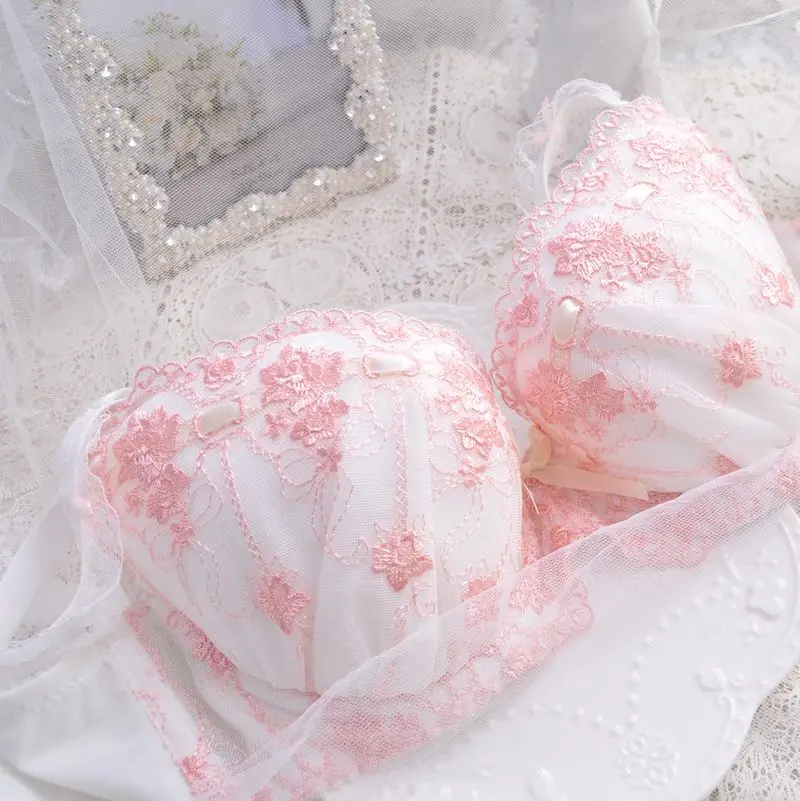 underwear sets sale Japanese Style Super Cute Bra & Panties Set Soft Sister Underwear Sleep Intimates Set Sweet Kawaii Lolita Oversized 2 Colors bra and panty