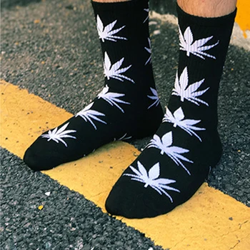 

1 pair Men's Fashion Business Weed Hemp Cotton Socks Street Fashion Skateboard Couple Harajuku Trend Socks Give Men a Gift