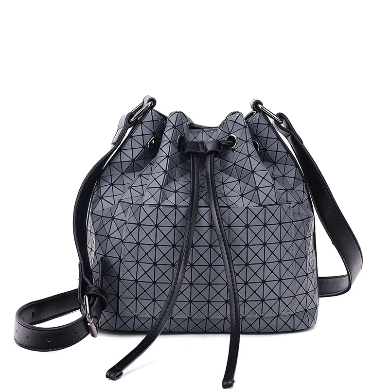 

2019 New Style WOMEN'S Bag Crossbody Bag Rhombus Drawstring Silica Gel Bucket Bag Small Bag