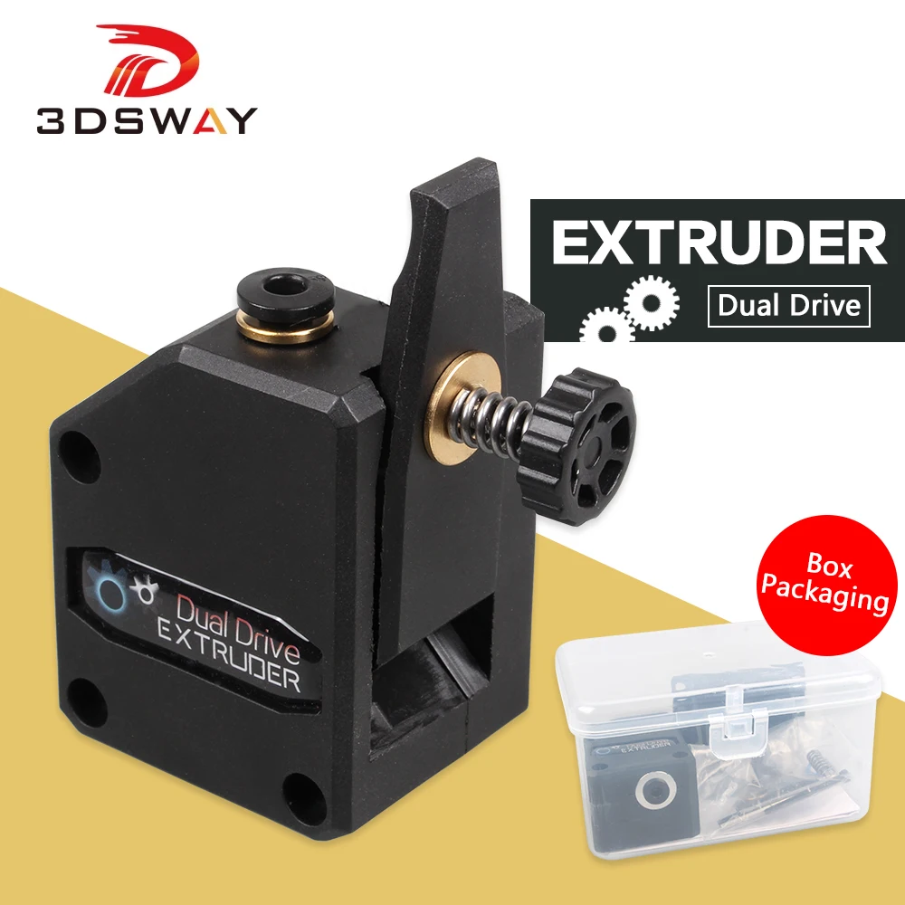 3DSWAY 3D Printer Parts MK8 Extruder Clone Dual Drive Extruder upgrade Bowden DDB Extruder 1.75mm Filament for Ender3 CR10 MK8