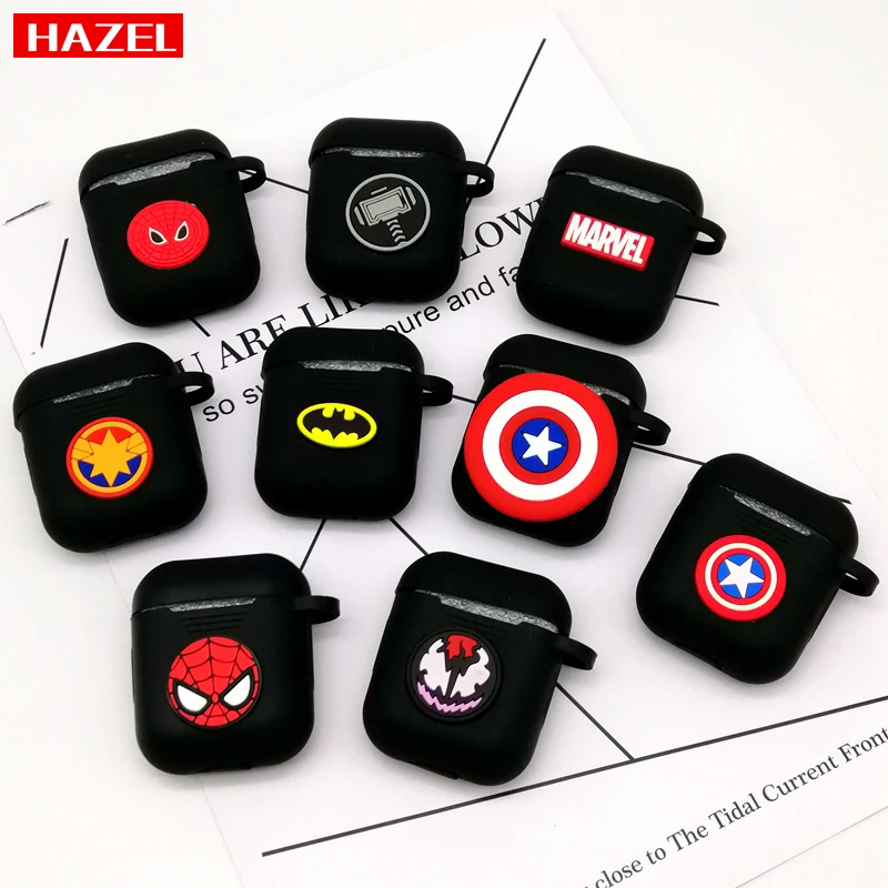 Горячая Marvel Капитан Америка беспроводной Bluetooth чехол для наушников для Apple AirPods 1 2 защитный чехол s наушники крышка зарядная коробка