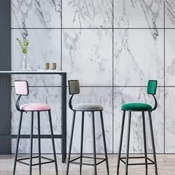 Nordic Light Luxury Net Red Ins Bar Chair Bar Chair Simple and Fashionable High Chair Bar Stool Backrest High Stool Bar Stool