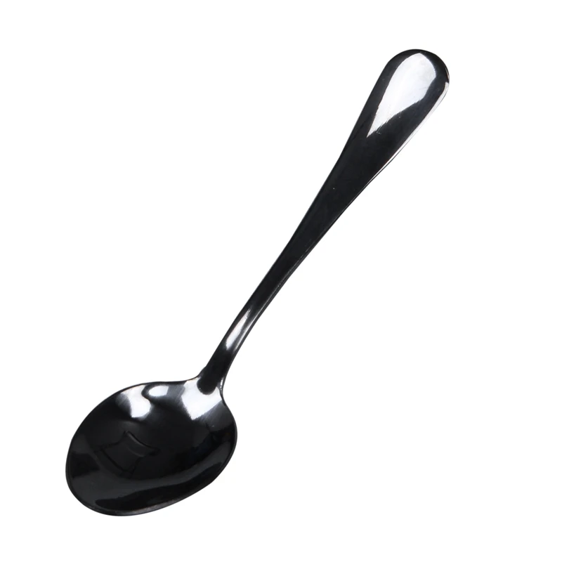 1 Set Black Stainless Steel Cutlery Set Teaspoon Dinner Fork Knife Western Tableware Dinnerware Kitchen Tools& 1 Set Wooden 8.9