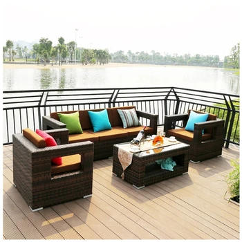 

Outdoor furniture hotel and villa sofa sets rattan chair corner leisure sofa and tea table sets