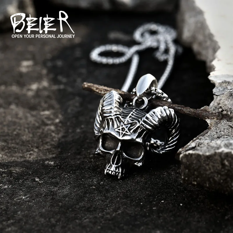 Fashion Vintage Women Men Shofar Skull 