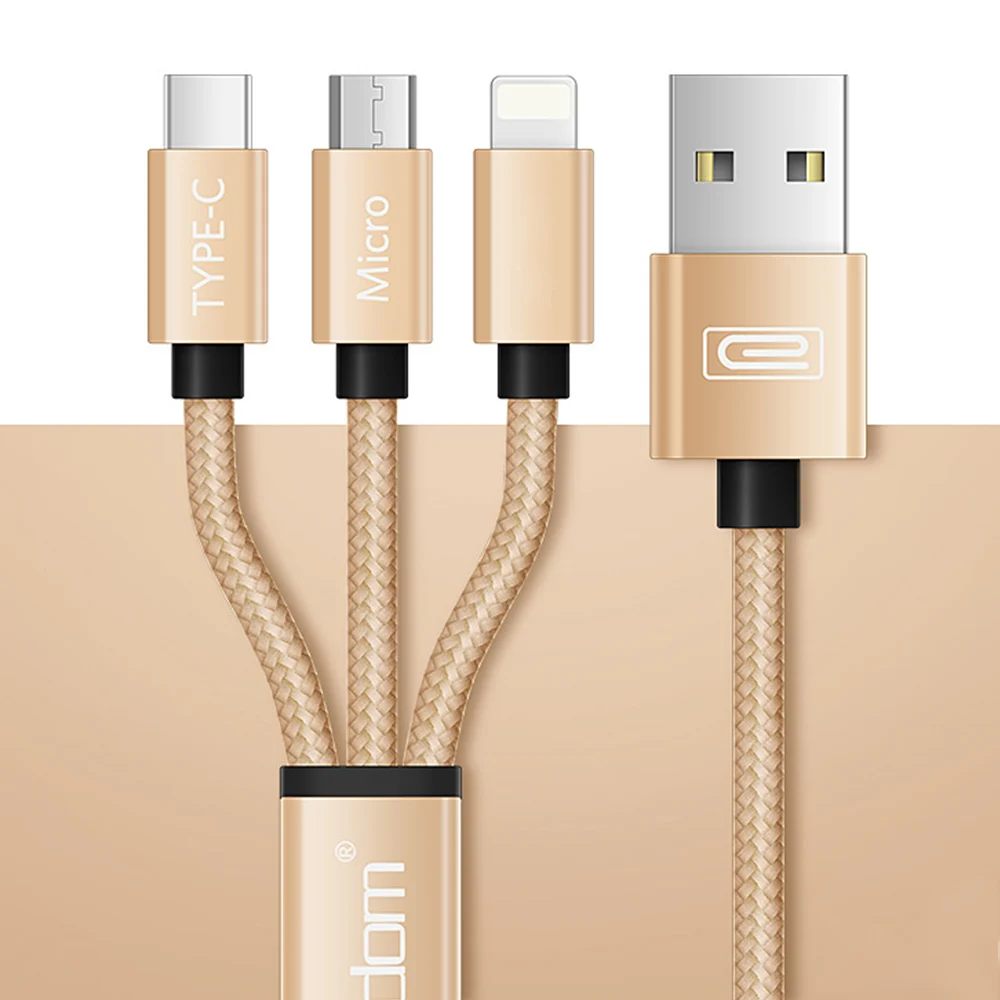 FDBRO 3 в 1 USB кабель для Iphone 6 7 XS Micro USB кабель Быстрая зарядка usb type C кабель для телефона huawei Xiaomi samsung S10 A50