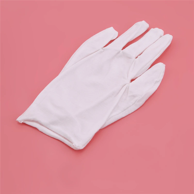 12 пар/упак. домашние пылезащитные бытовые перчатки детские белые хлопковые перчатки танцевальные перчатки детские белые этикеты перчатки тонкие средней толщины