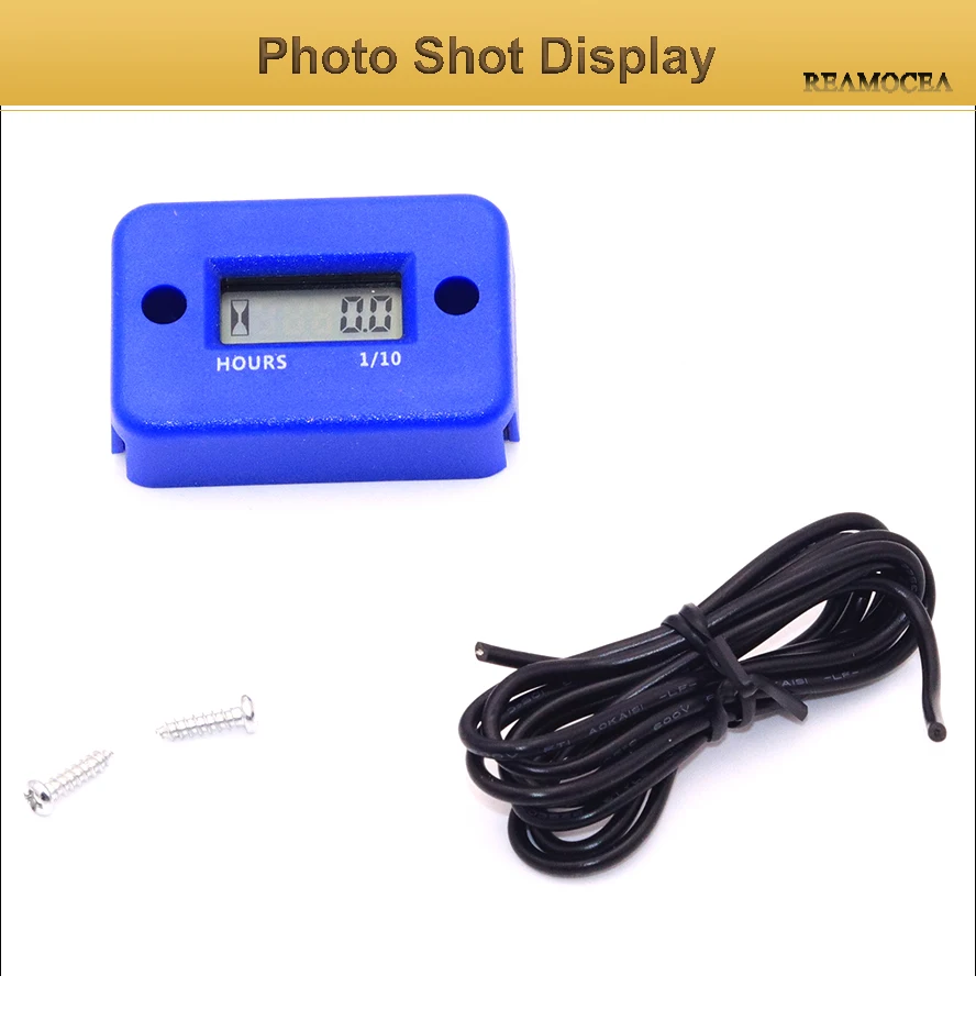 Reamocea Inductive Digital Hour Meter Tachometer Waterproof LCD Display Fit for Bike ATV Motorcycle Snowmobile Motocross Truck