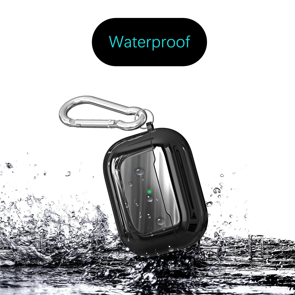 Гальванический ТПУ мягкий чехол для AirPods Pro Чехол защитный чехол ультра тонкий водонепроницаемый чехол для AirPods Pro с брелоком