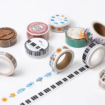 

Mohamm 1Pc Nice Day Series Decoration Tape Paper Washi Masking Tape Creative Scrapbooking Stationary School Supplies
