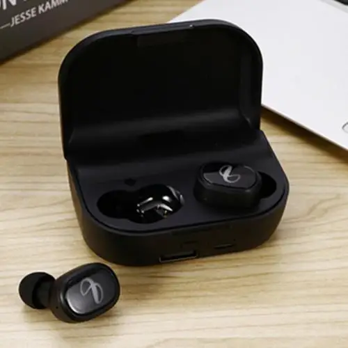 Черный Bluetooth гарнитура 5,0 Беспроводная гарнитура Bluetooth гарнитура спортивные наушники стерео гарнитура с микрофоном, с micropho - Цвет: Черный