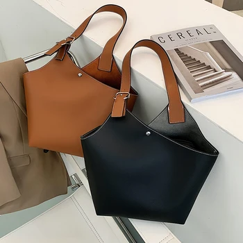 

French Style Non-mainstream Bag Fashion Fashion Net Red Portable Bucket Bag Western Style All-match Shoulder Bag Female Women PU