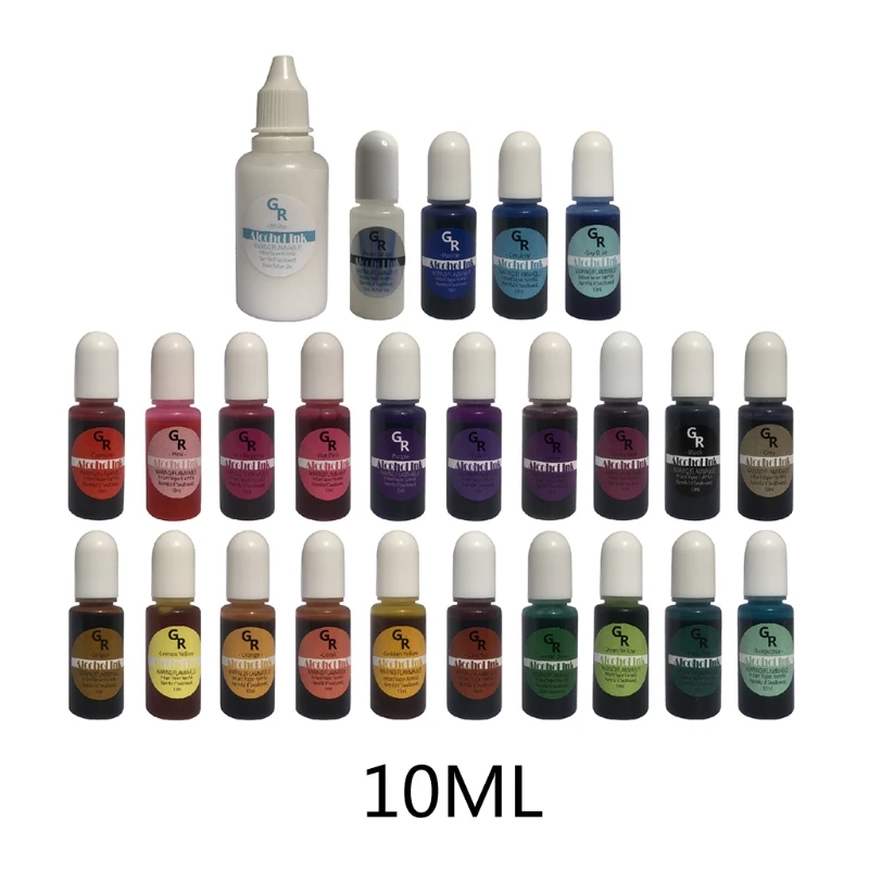 25 Colors DIY Craft Epoxy Resin Diffusion Pigment Alcohol Ink Liquid Colorant Dye Crystal Mold Soap Making