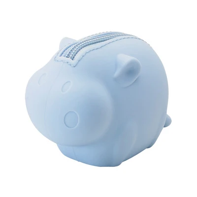 blue Мультфильм 3D животное свинья портмоне Kawaii сумка для хранения денег мини женский кошелек Леди Шик силикагель кошельки девушка кошелек конфетных оттенков - Цвет: blue